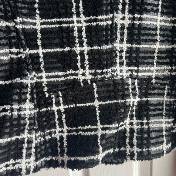 KUT from the Kloth Tweed Plaid Faux Leather Moto Jacket Women's Medium - Picture 5 of 12